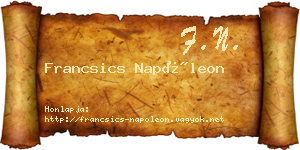 Francsics Napóleon névjegykártya